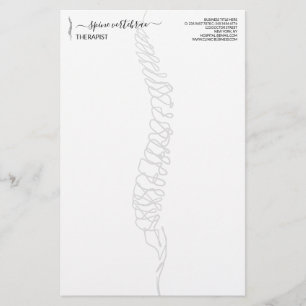 Modern Chiropractor Spine Massage Doctor Stationery