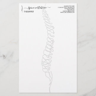 Modern Chiropractor Spine Massage Doctor Stationery