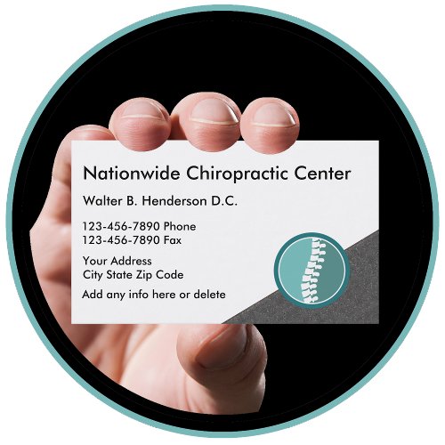 Modern Chiropractor Unique Business Cards