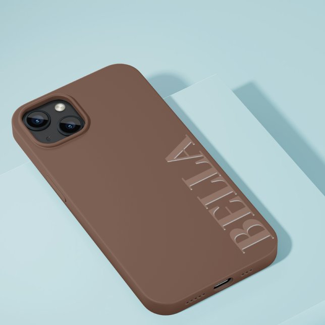 Modern choco brown initial minimal contemporary Case-Mate iPhone case (Creator Uploaded)