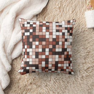 Modern Choco Geometric Pattern Throw Pillow