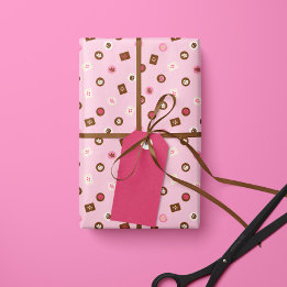 Modern Chocolate Bonbons- Wrapping Paper- Pink Paper