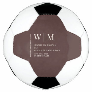 Modern Chocolate Brown Beige Fun for Wedding Soccer Ball