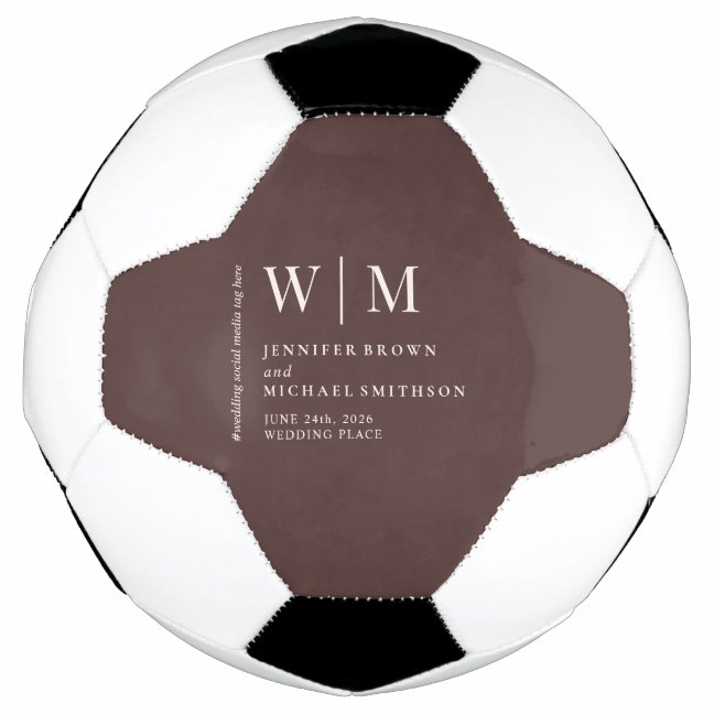 Modern Chocolate Brown Beige Fun for Wedding Soccer Ball