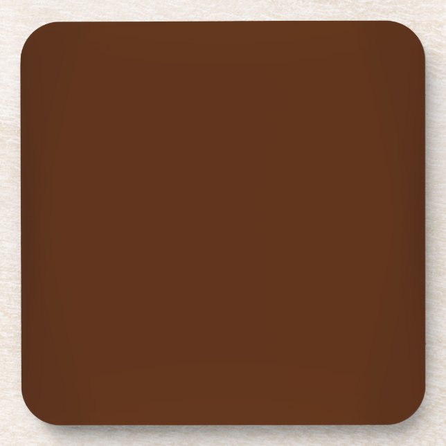 Modern Chocolate Brown Customizable Beverage Coaster (Front)