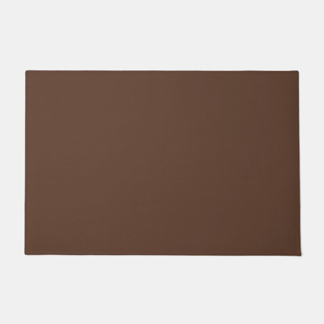 Modern Chocolate Brown Plain Solid Color Doormat (Front)