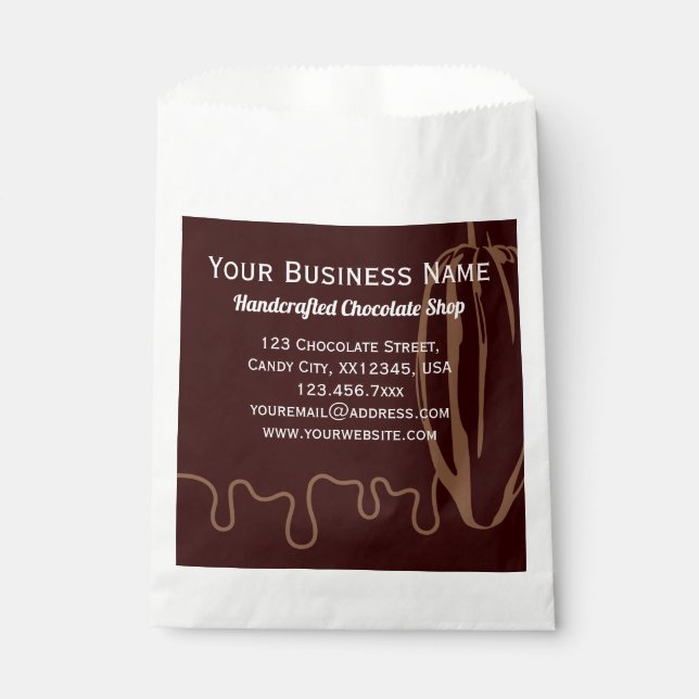 Modern Chocolatier Chocolate Shop Packaging Paper Favor Bag (Front)
