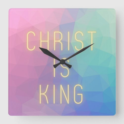 Modern Christ Is King Square Wall Clock