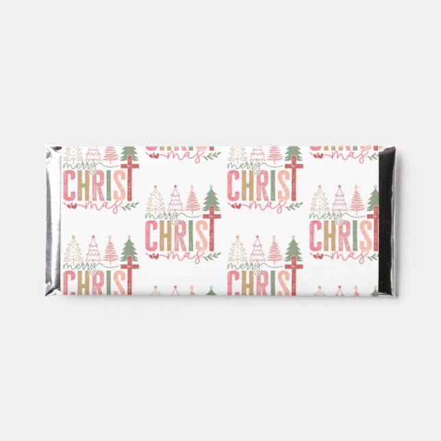 Modern Christ Mas Typography Pattern  Hershey Bar Favors (Front)