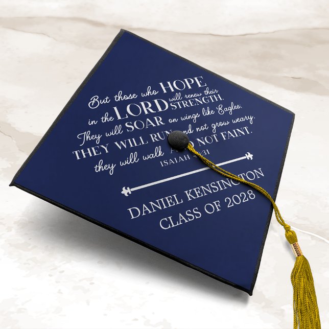 Modern Christian Bible Verse Isaiah 40 Graduation Cap Topper (Creator Uploaded)