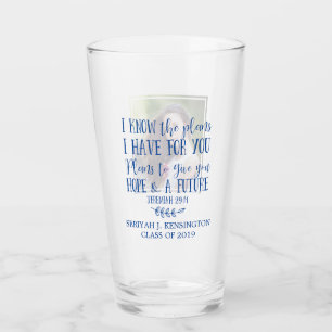 Modern Christian Bible Verse Photo Graduation Glass