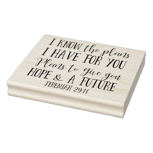 Modern Christian Bible Verse Typography Rubber Stamp