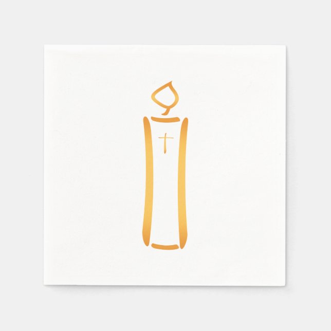 Modern Christian Candle Paper Napkins (Front)