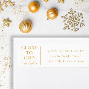 Modern Christian Christmas Return Address Label