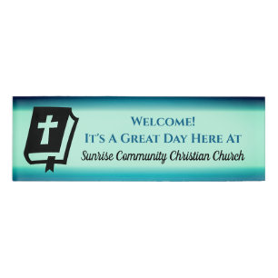 Modern Christian Church Greeter Usher Name Tag
