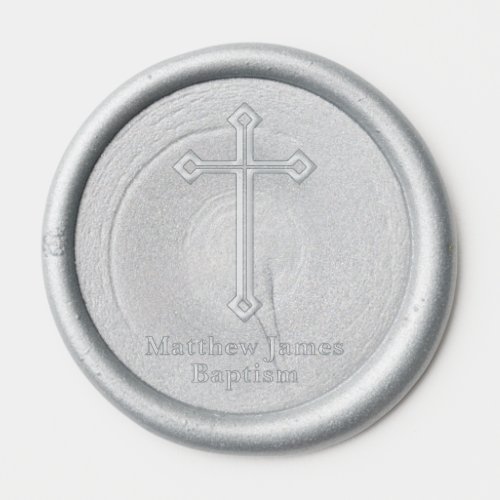 Modern Christian Cross Baptism Wax Seal Sticker