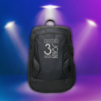 Modern Christian John 3:16 Bible Verse Name Port Authority® Backpack by AntCCDesigns at Zazzle
