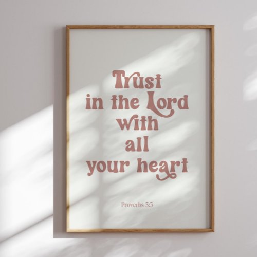 Modern Christian kids trust in the lord poster