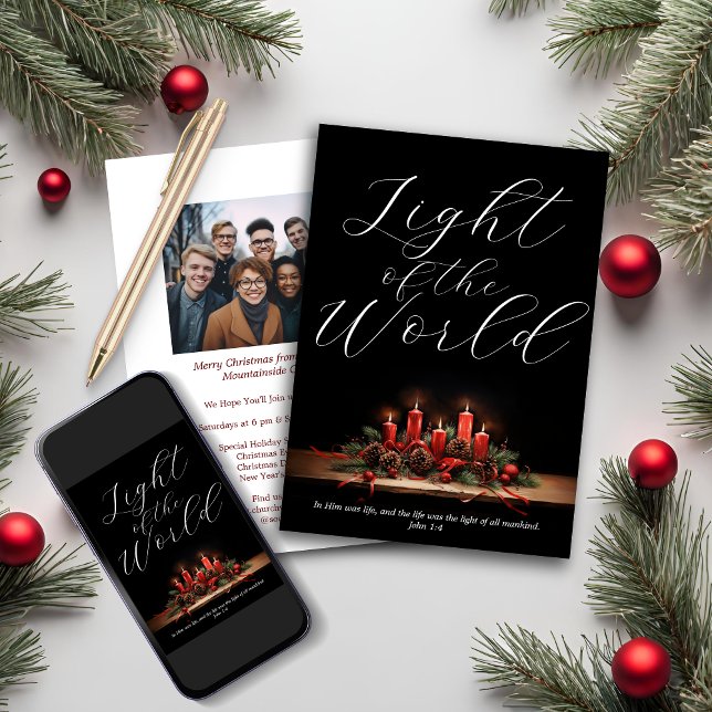 Modern Christian Light of the World Christmas Holiday Card (Modern Christian Light of the World Christmas Holiday Card)