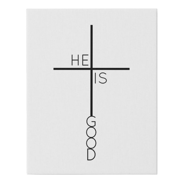 Modern Christian Minimalist Cross Artwork Faux Canvas Print (Front)