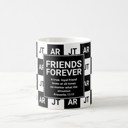 Modern Christian Monogram FRIENDS FOREVER Coffee Mug