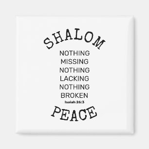 Modern Christian SHALOM PEACE Magnet