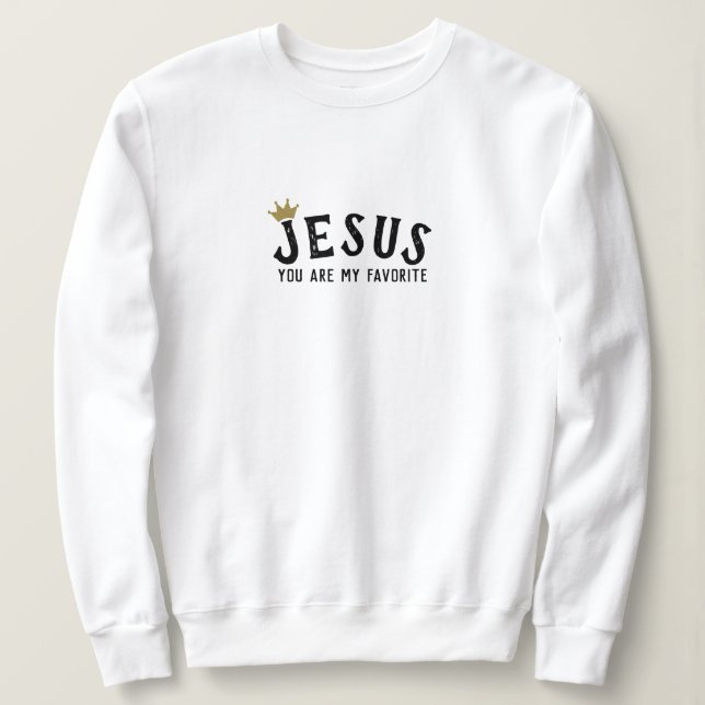 Modern Christian Simple Gold Crown Jesus Sweatshirt (Design Front)