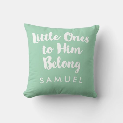 Modern Christian Typographic Nursery Pillow