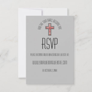 Modern Christian Wedding RSVP Card