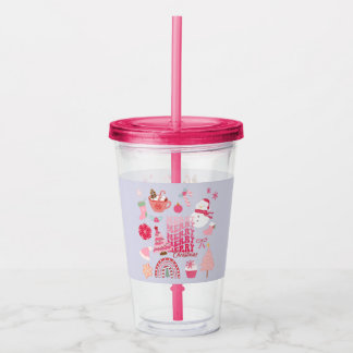 Modern Christmas Acrylic Tumbler
