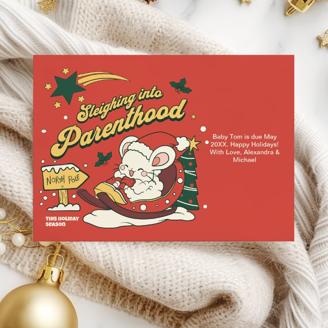 Modern Christmas Baby Pregnancy Announcement (Creator Uploaded)