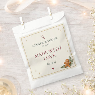 Modern Christmas Bakery Made with Love Favor Bag
