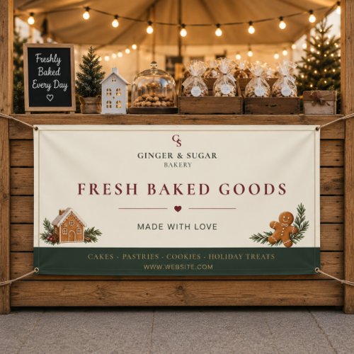 Modern Christmas Bakery Market Banner