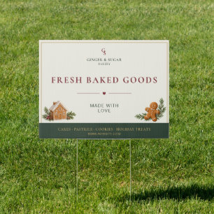 Modern Christmas Bakery Market Sign