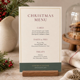 Modern Christmas Bakery Menu