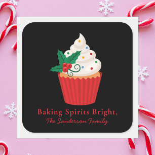 Modern Christmas Baking Spirits Bright Cute Food Square Sticker