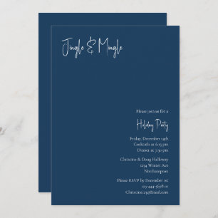 Modern Christmas Blue Jingle and Mingle Invitation