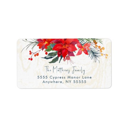 Modern Christmas Botanicals and Berries Address Label