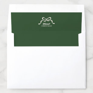 Modern Christmas Bows Classic Holiday Green Envelope Liner