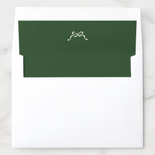Modern Christmas Bows Cream & Green Holiday Envelope Liner