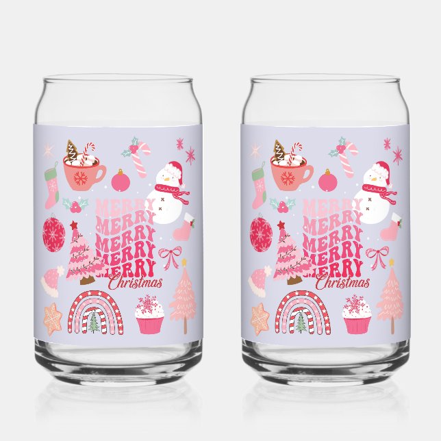 Modern Christmas Can Glass (Front)