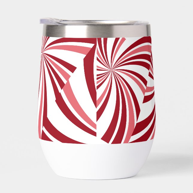 Modern Christmas candy cane red whiteWater Bottle (Right)