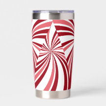 Modern Christmas candy cane red whiteWater Bottle