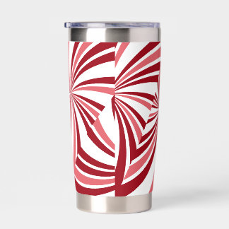 Modern Christmas candy cane red whiteWater Bottle Insulated Tumbler