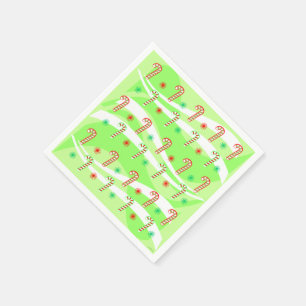 Modern Christmas Candy Canes Design Paper Napkins