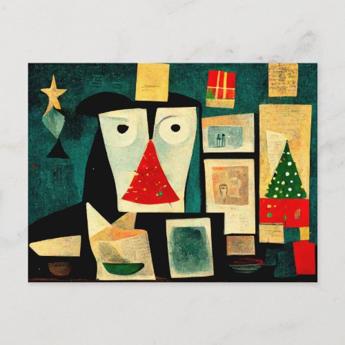 Modern Christmas card with Christmas tree