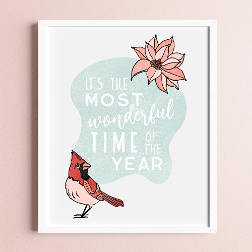 Modern Christmas Cardinal Seasonal Poster