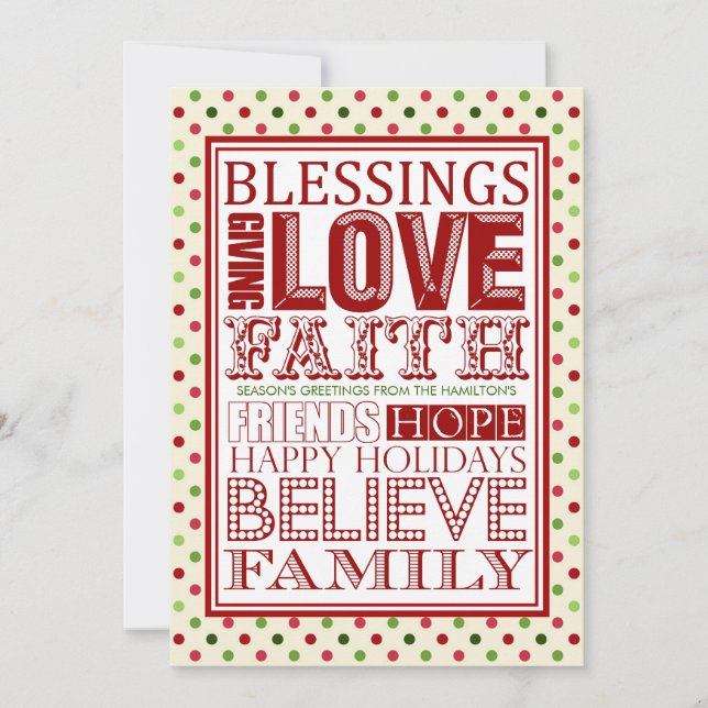 Modern Christmas Cards (Red) (Front)