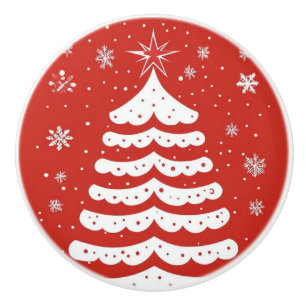 Modern Christmas Ceramic Knob