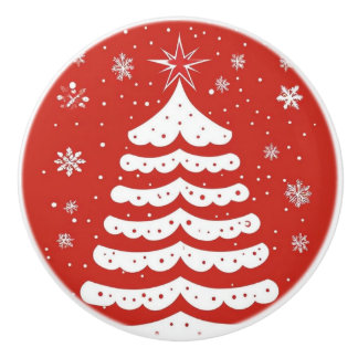 Modern Christmas Ceramic Knob